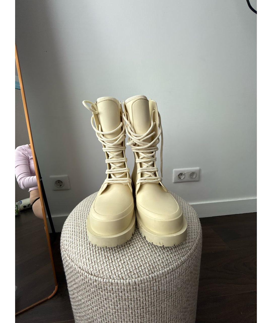 CHRISTIAN DIOR Бежевые резиновые ботинки, фото 2