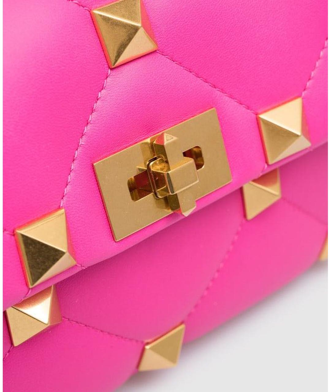 VALENTINO Фуксия кожаная сумка тоут, фото 3