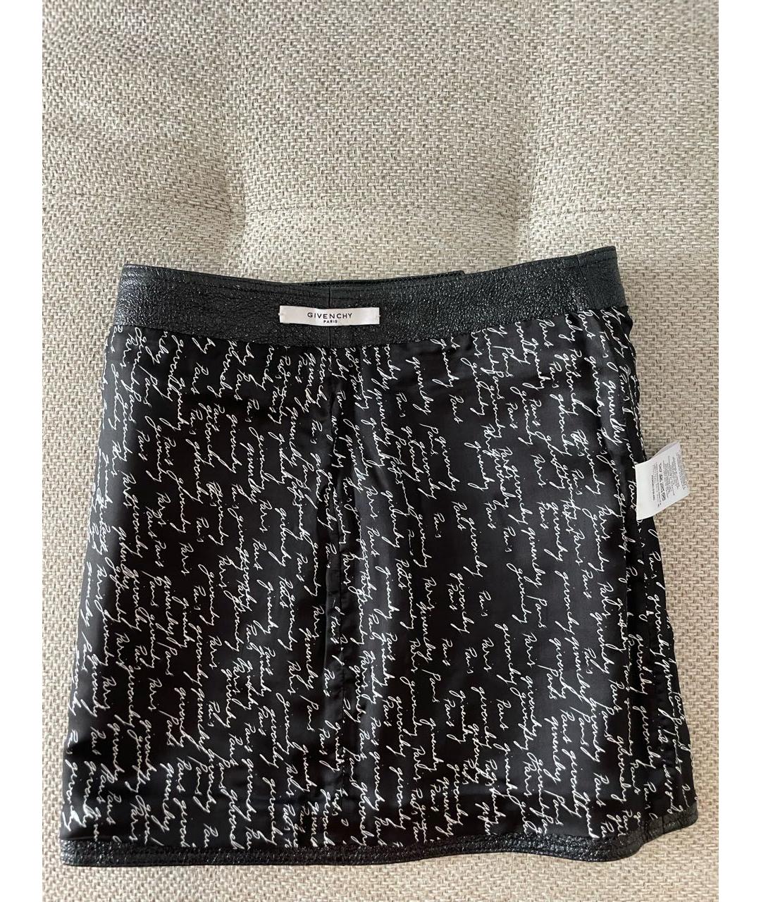 GIVENCHY Черная кожаная юбка мини, фото 3
