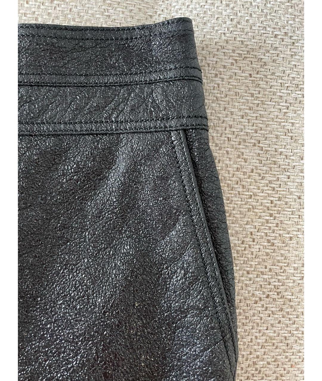 GIVENCHY Черная кожаная юбка мини, фото 5