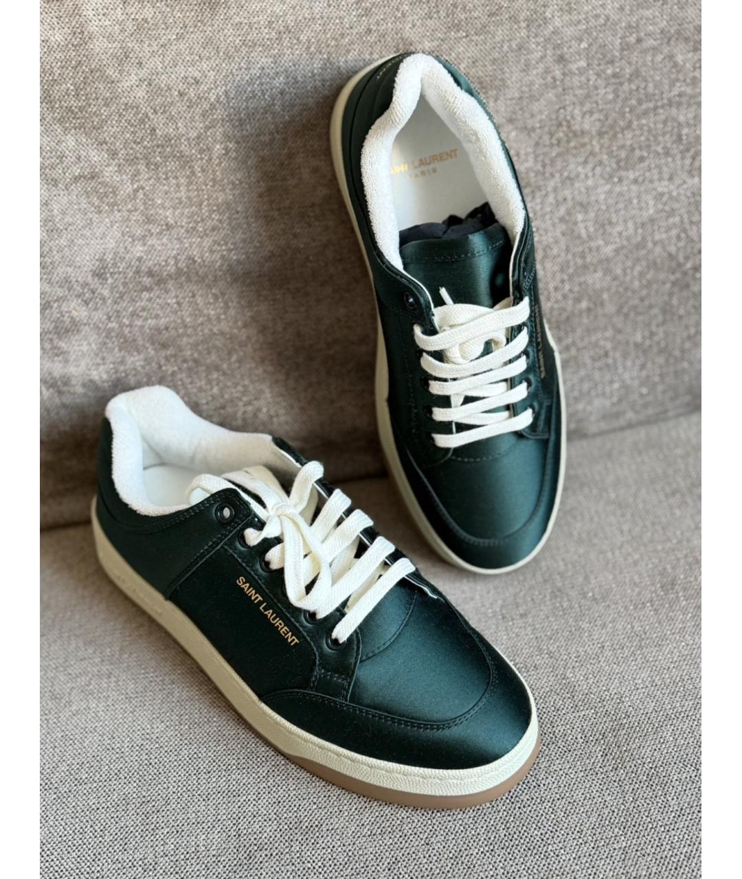 SAINT LAURENT Зеленые текстильные кроссовки, фото 2