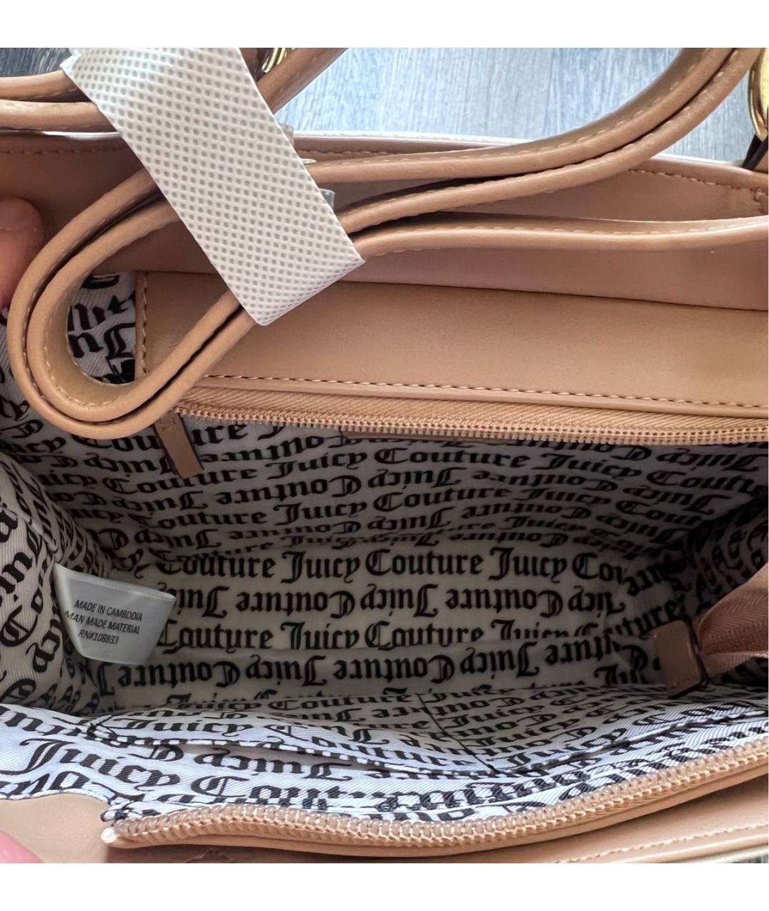 JUICY COUTURE Бежевая сумка тоут из искусственной кожи, фото 6