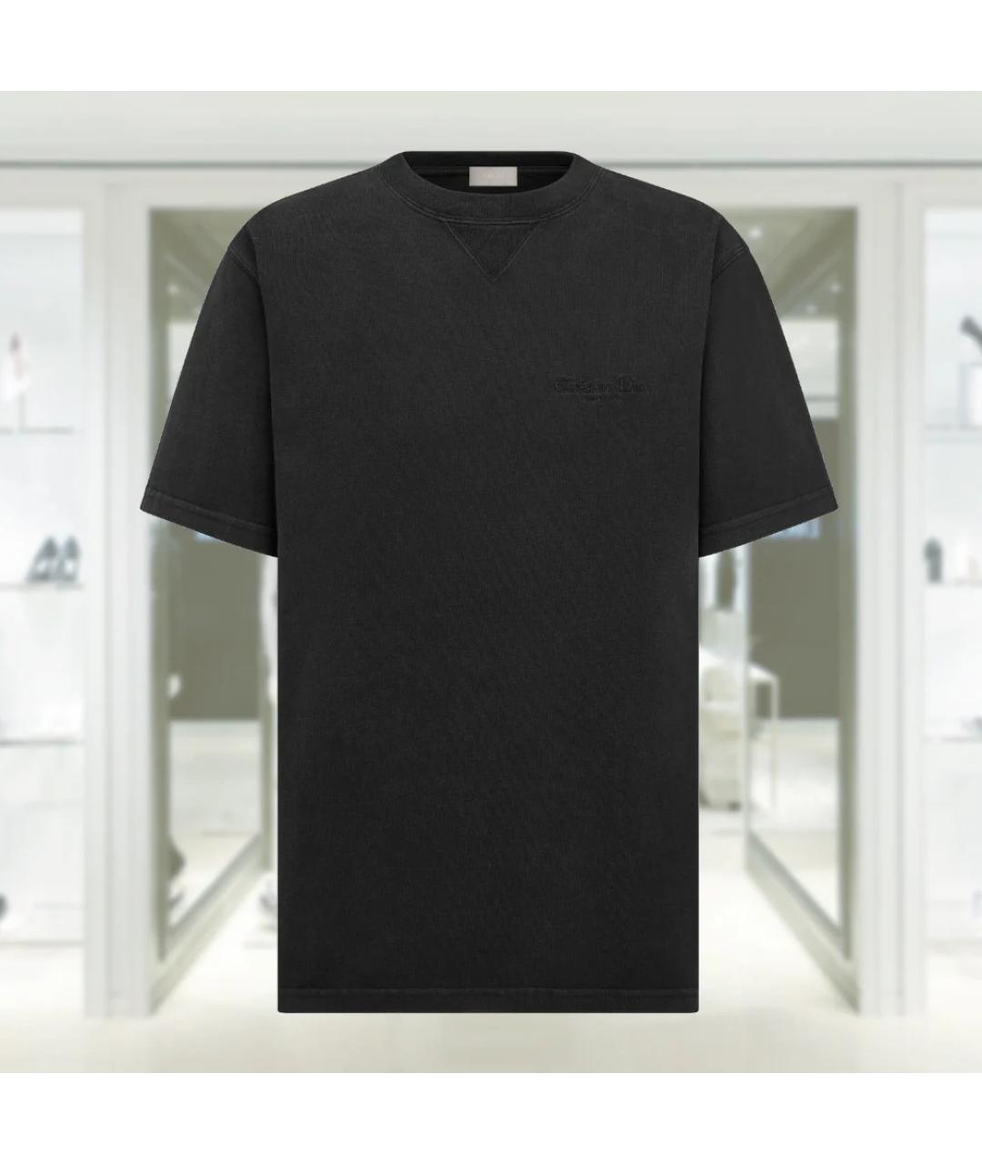 CHRISTIAN DIOR Черная хлопковая футболка, фото 7