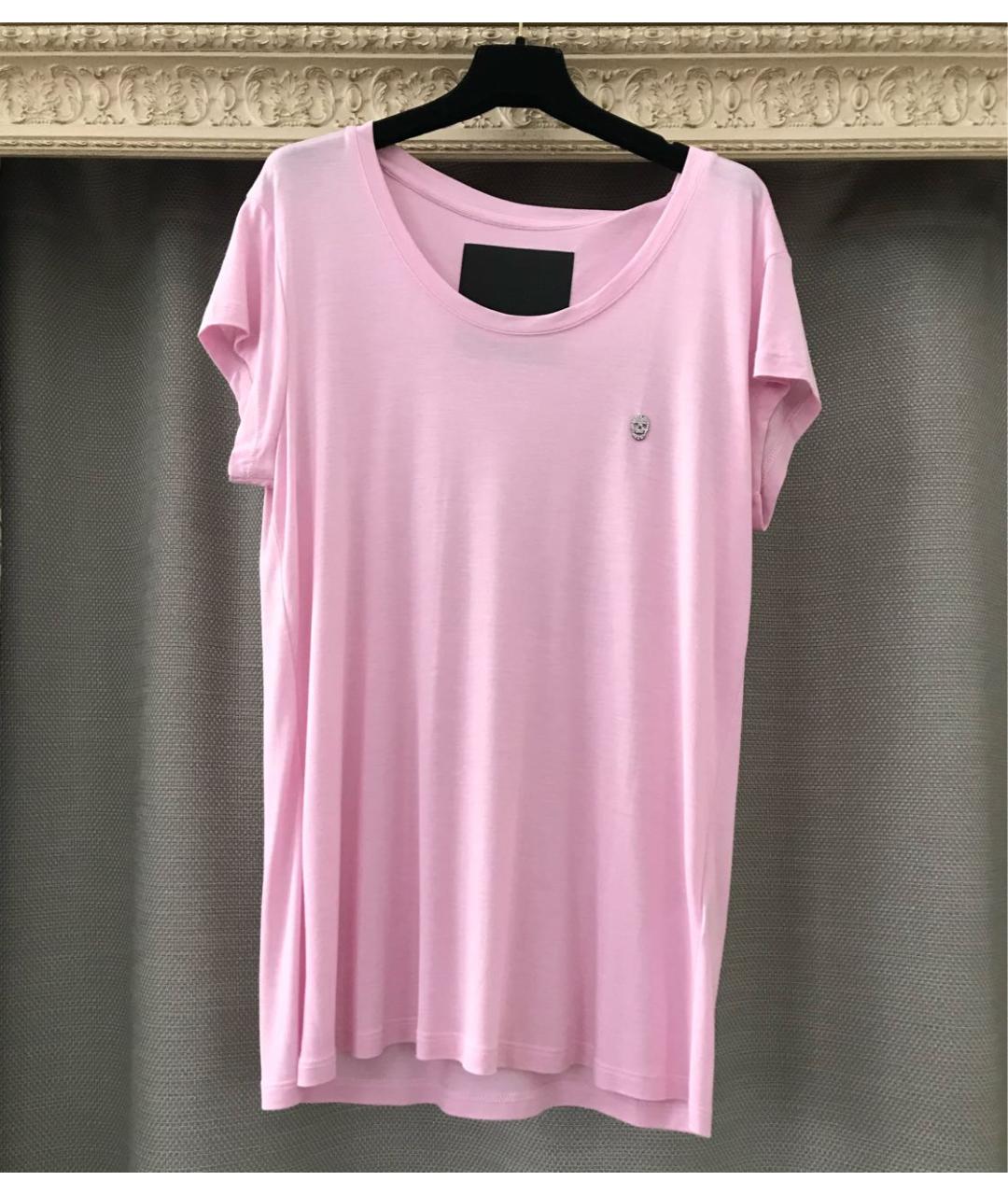 PHILIPP PLEIN Розовая хлопковая футболка, фото 7
