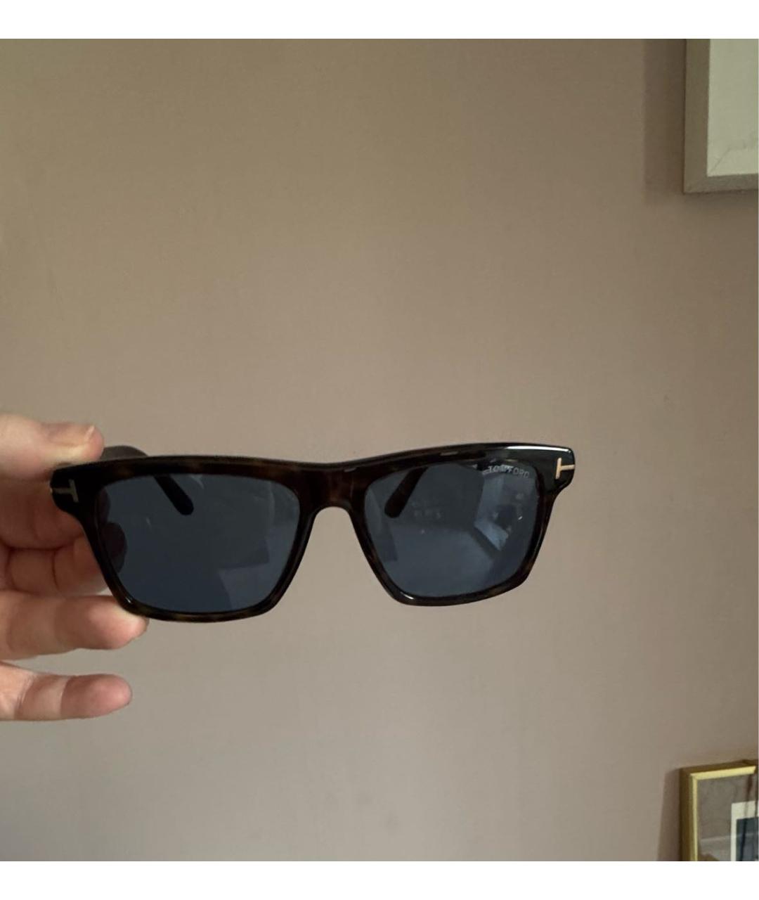 TOM FORD Коричневые пластиковые солнцезащитные очки, фото 5