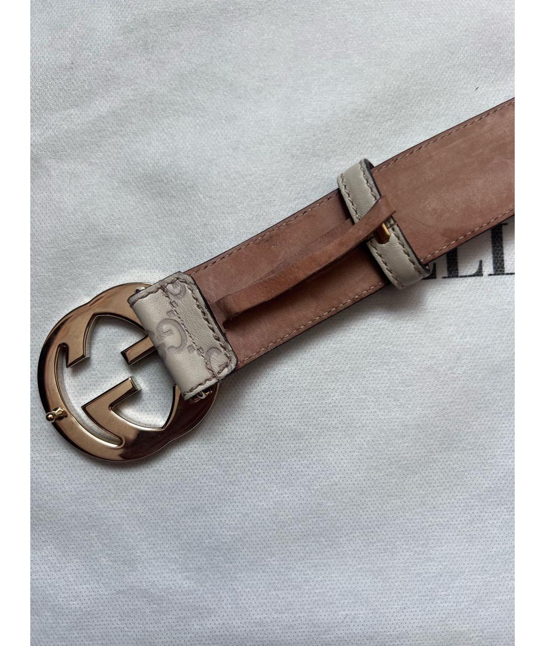 GUCCI Белый кожаный ремень, фото 6