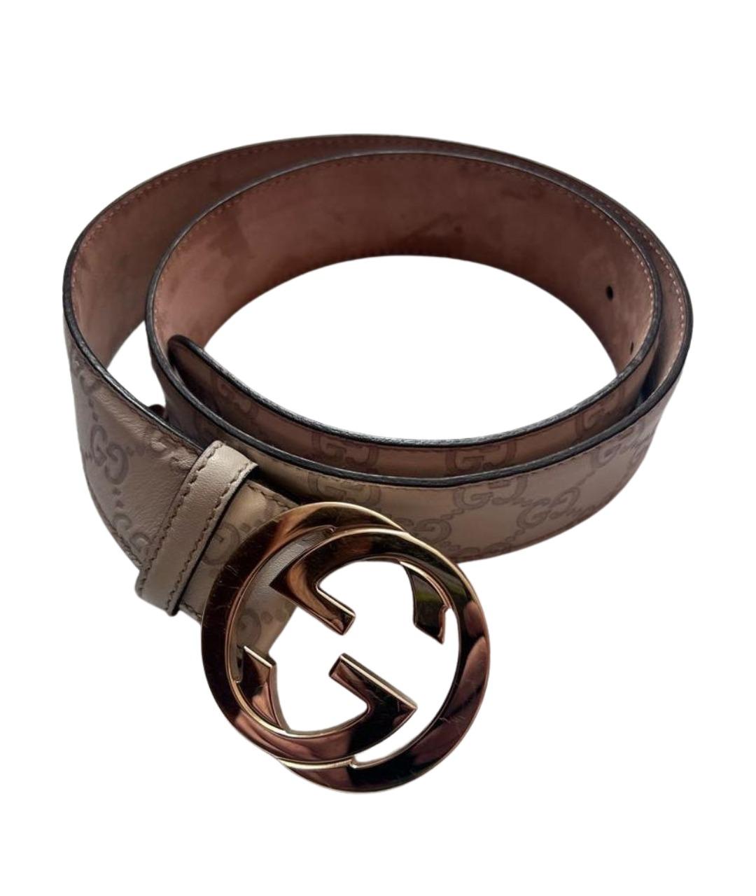 GUCCI Белый кожаный ремень, фото 1