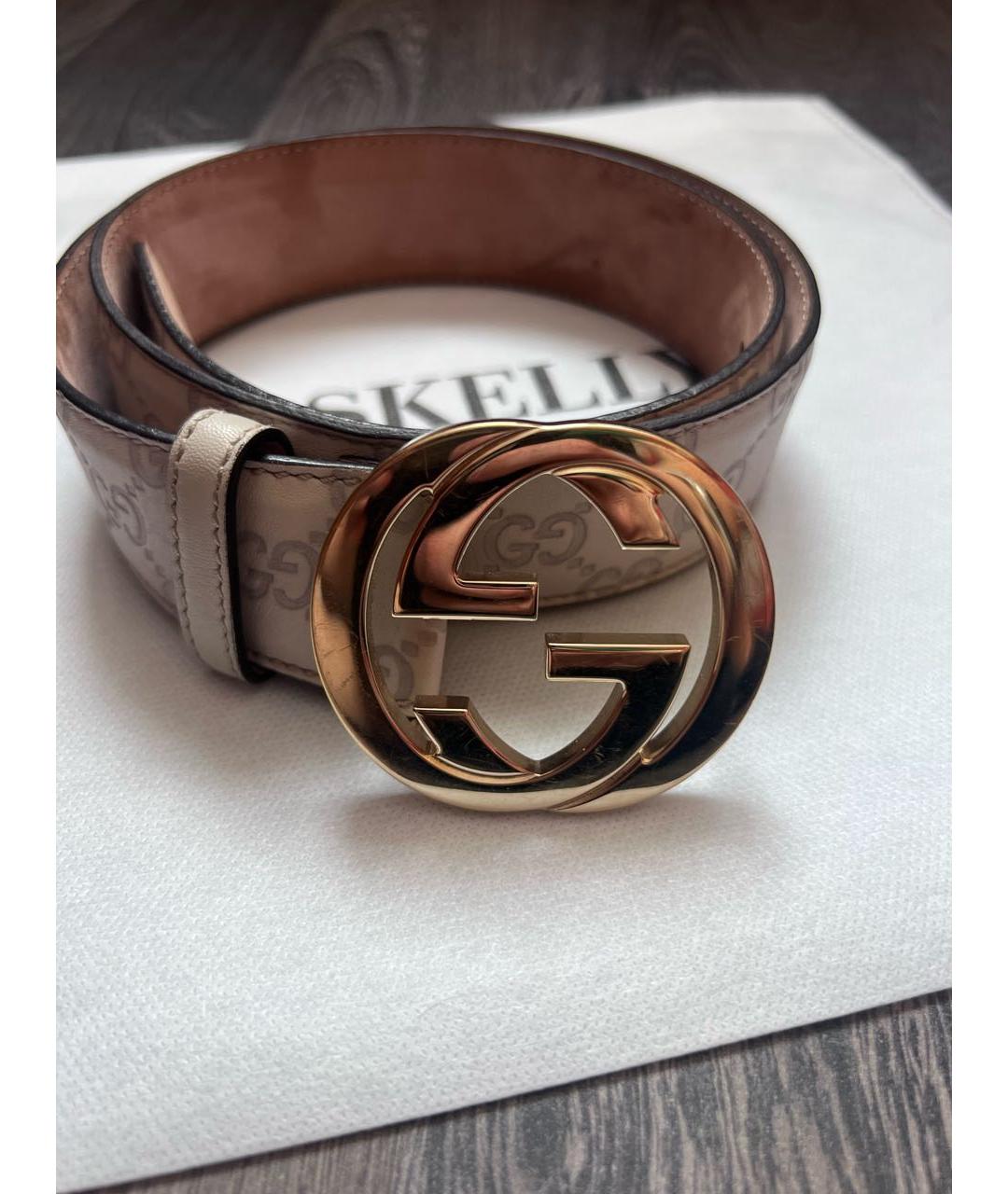 GUCCI Белый кожаный ремень, фото 2