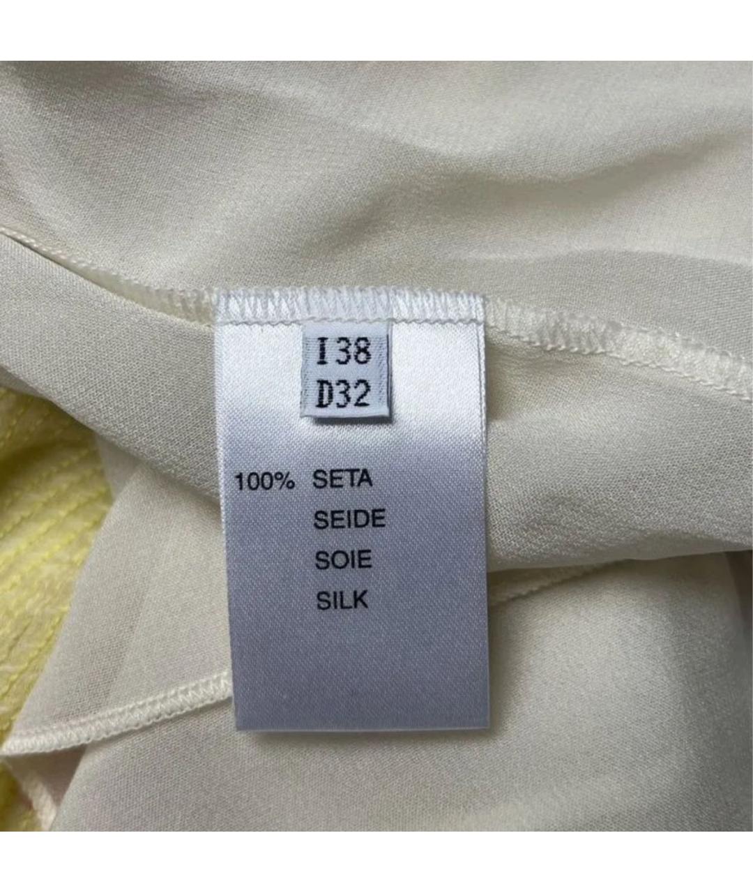 BLUMARINE Желтое шелковое коктейльное платье, фото 3