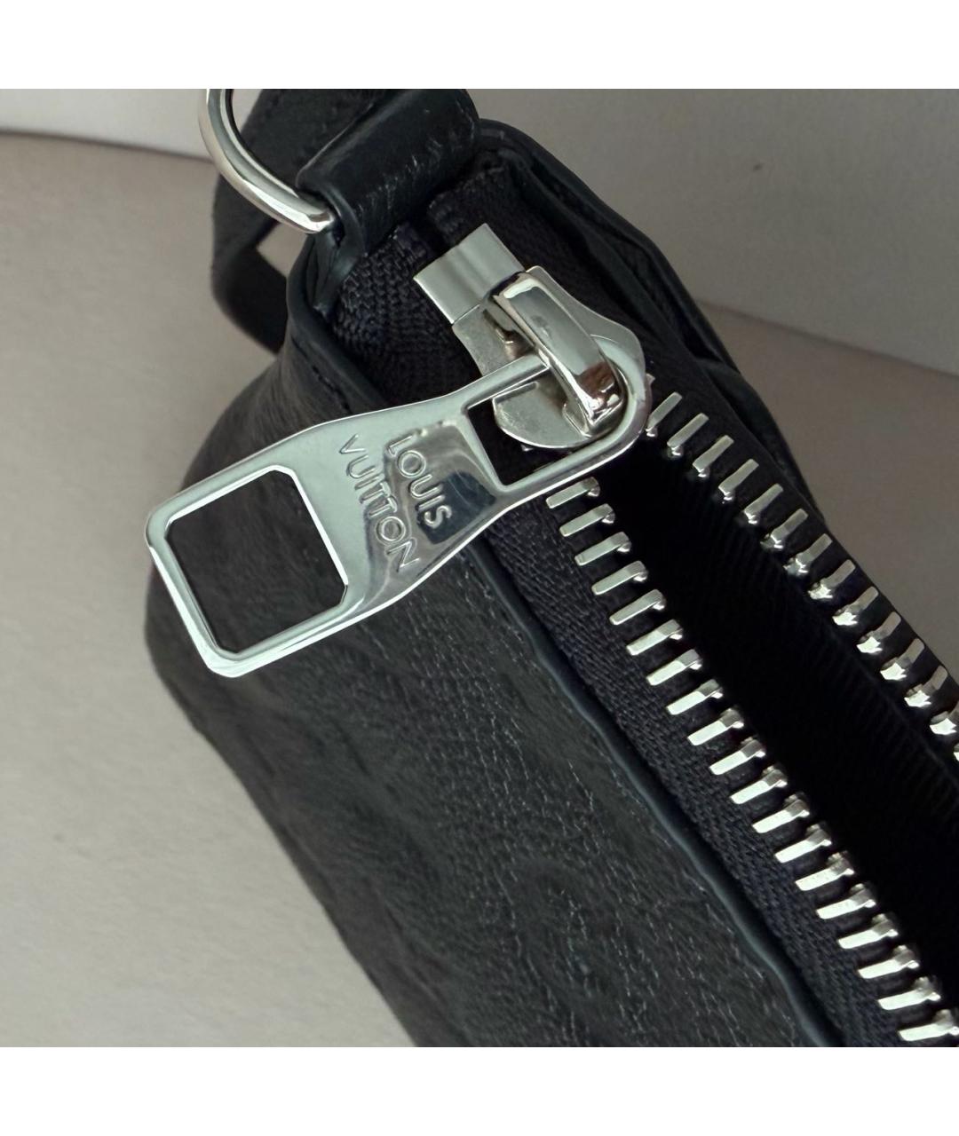 LOUIS VUITTON Черная кожаная сумка через плечо, фото 5