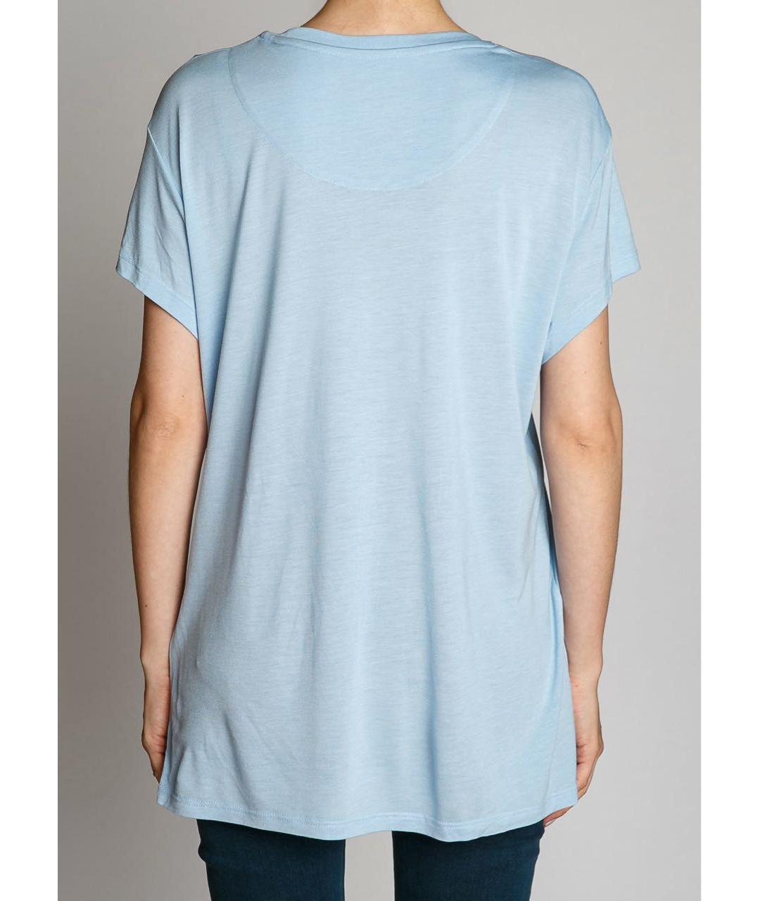 PHILIPP PLEIN Голубая хлопковая футболка, фото 5