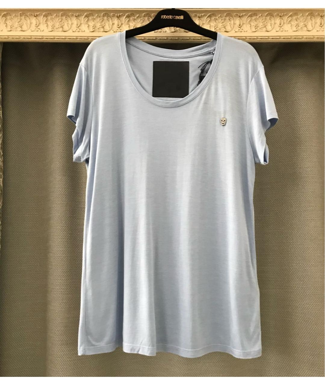 PHILIPP PLEIN Голубая хлопковая футболка, фото 7