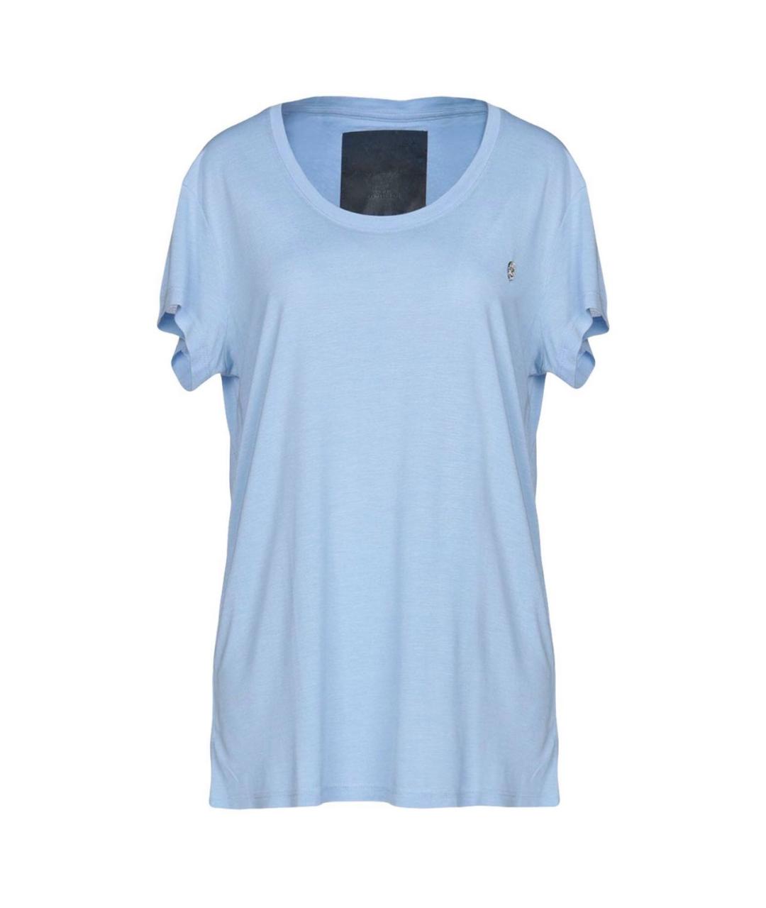 PHILIPP PLEIN Голубая хлопковая футболка, фото 1
