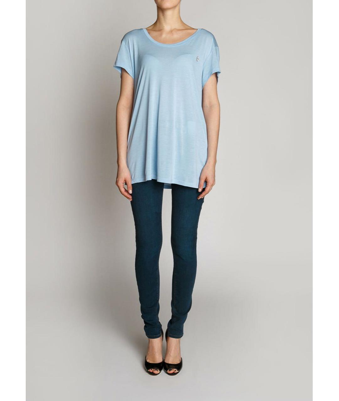 PHILIPP PLEIN Голубая хлопковая футболка, фото 3