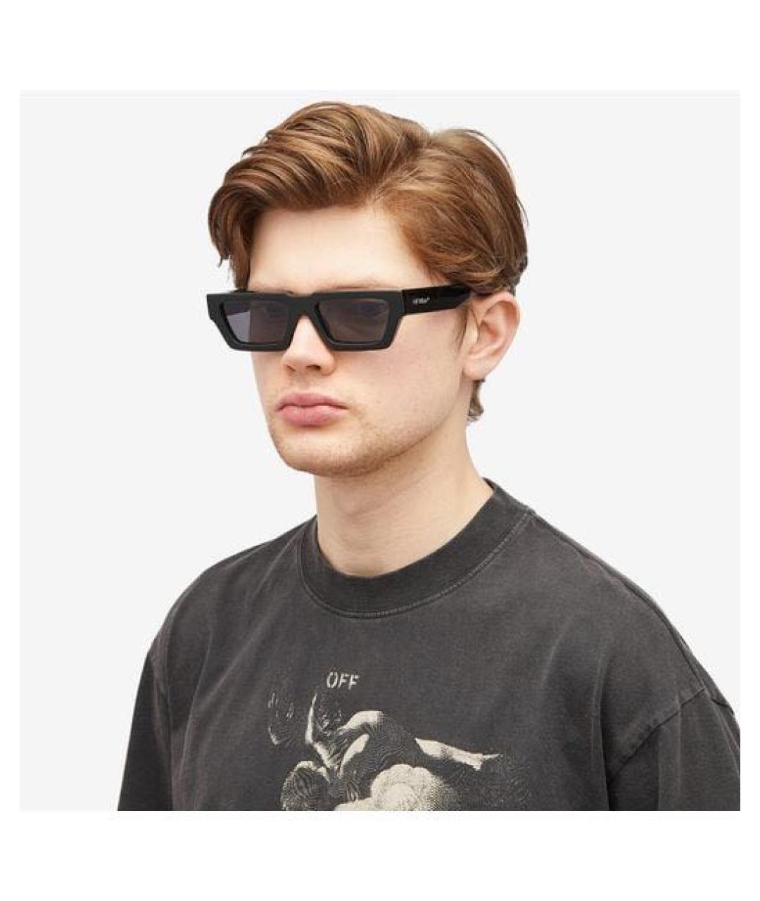 OFF-WHITE Черные пластиковые солнцезащитные очки, фото 6