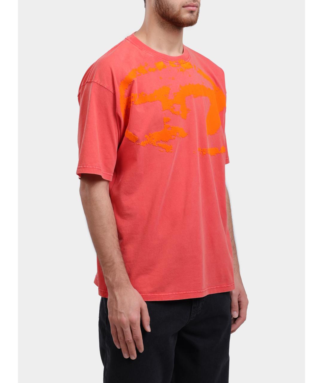 DIESEL Коралловая хлопковая футболка, фото 2