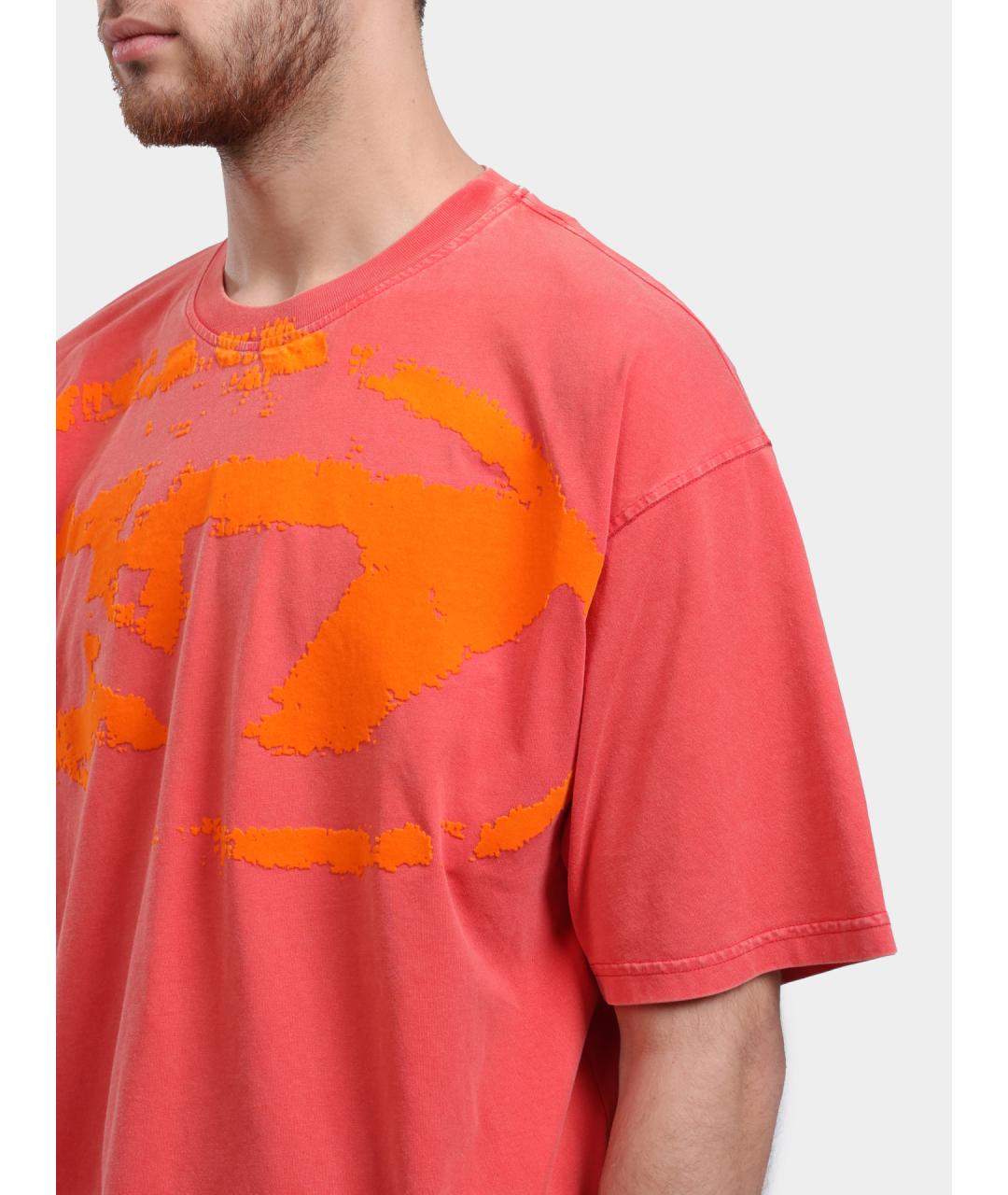 DIESEL Коралловая хлопковая футболка, фото 3