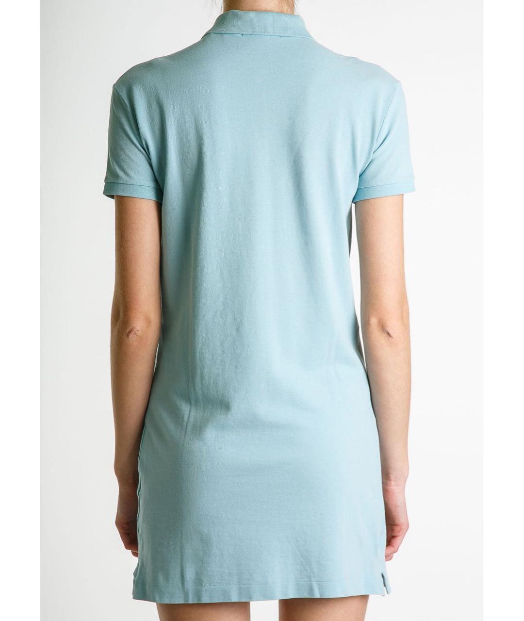 POLO RALPH LAUREN Голубое хлопковое повседневное платье, фото 4