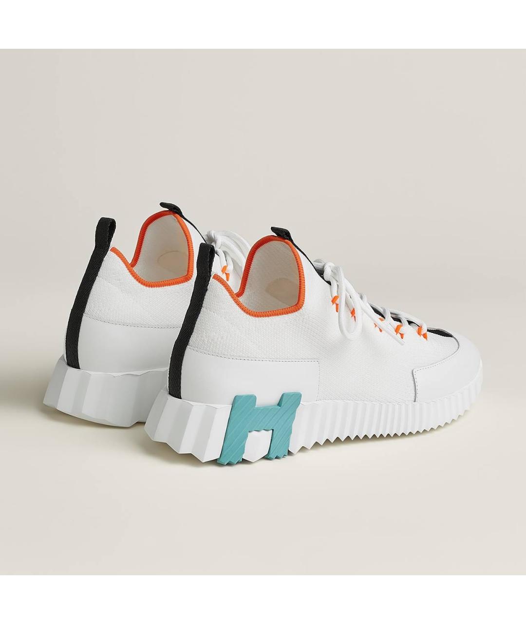 HERMES Белые текстильные кроссовки, фото 3