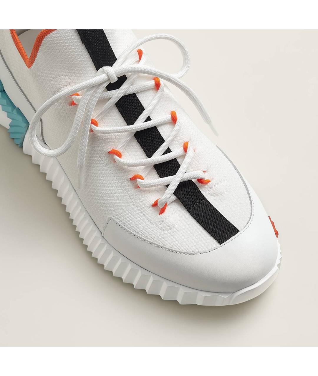 HERMES Белые текстильные кроссовки, фото 5