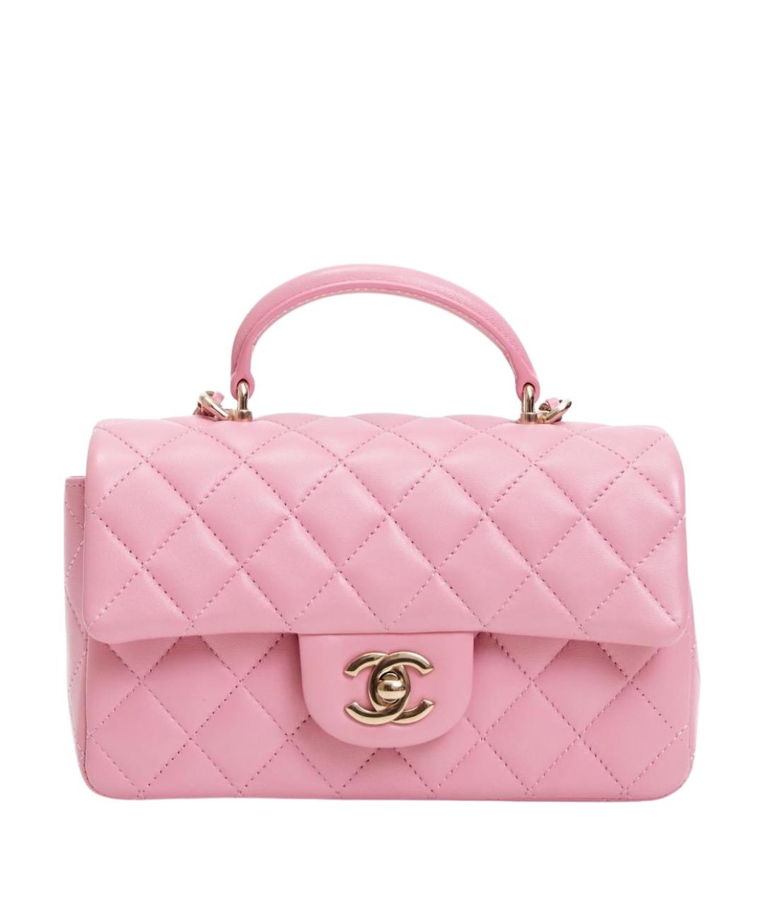 CHANEL Розовая кожаная сумка через плечо, фото 1