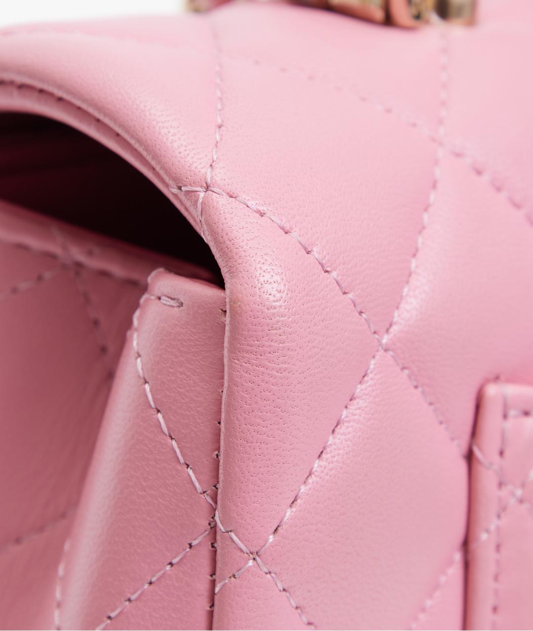 CHANEL Розовая кожаная сумка через плечо, фото 9