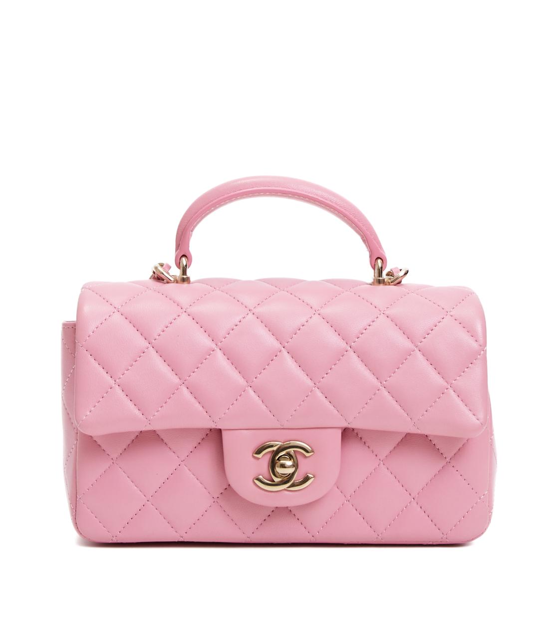 CHANEL Розовая кожаная сумка через плечо, фото 10