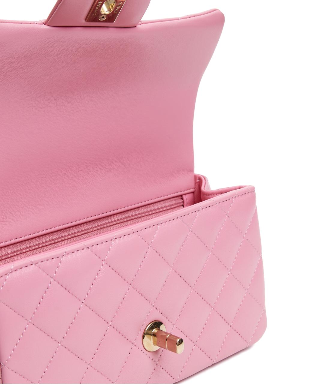 CHANEL Розовая кожаная сумка через плечо, фото 6