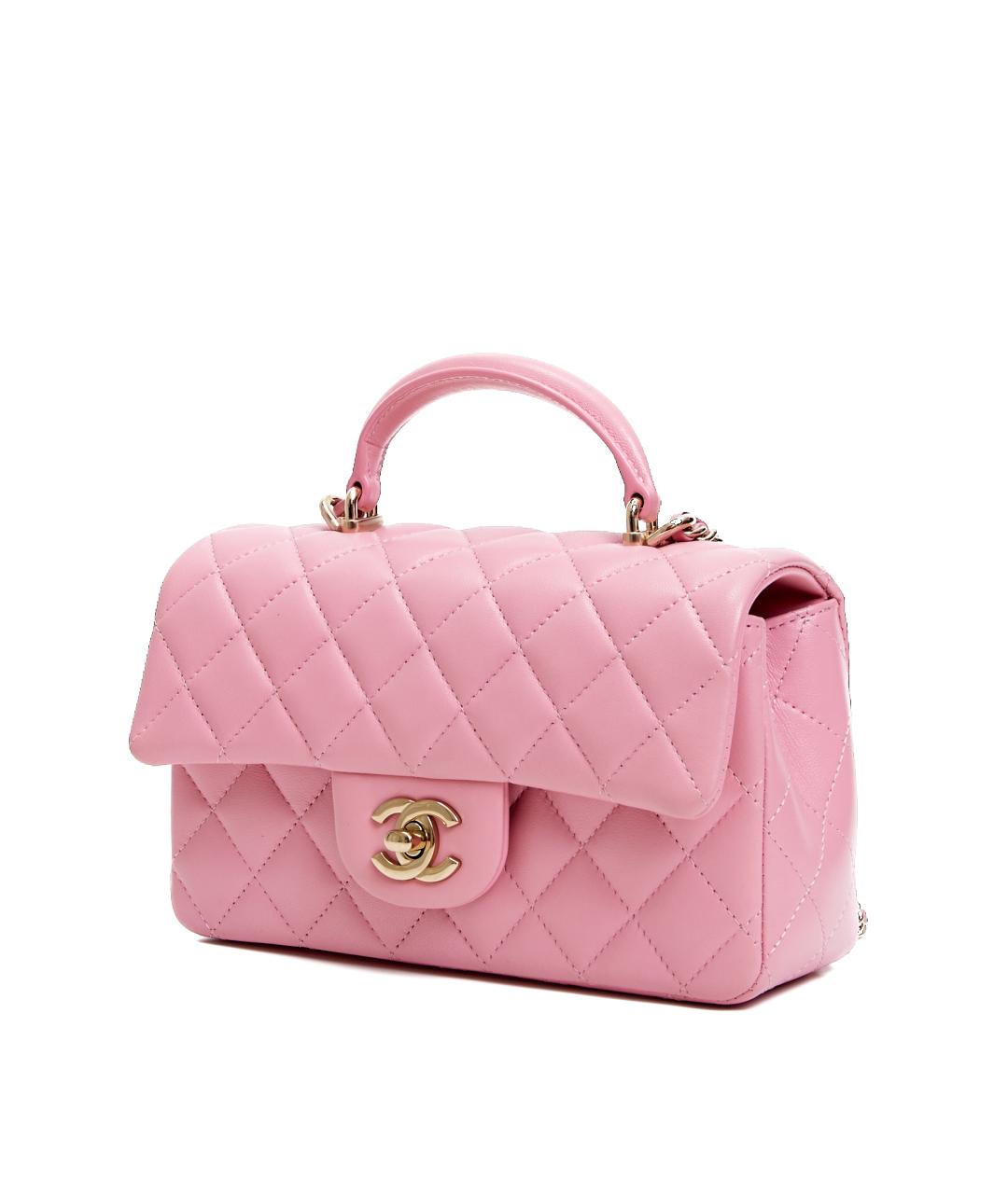 CHANEL Розовая кожаная сумка через плечо, фото 2