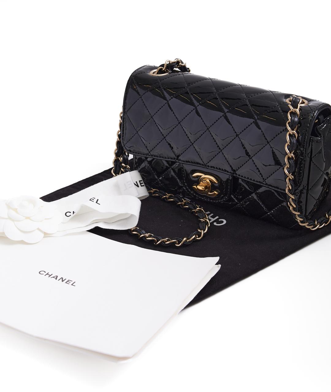 CHANEL Черная кожаная сумка через плечо, фото 7