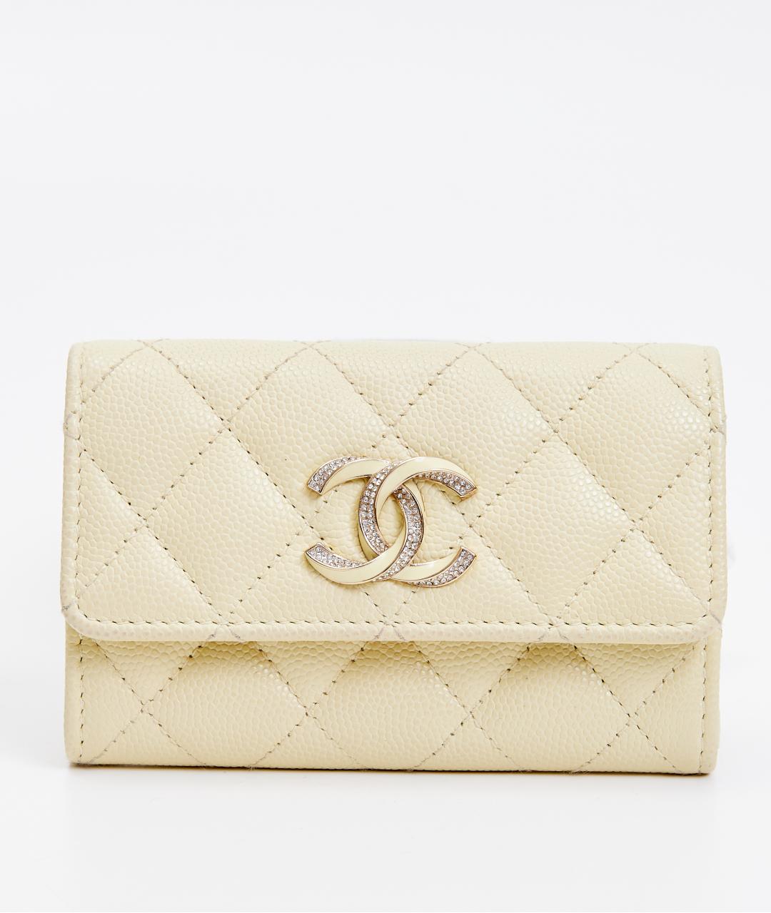 CHANEL Бежевый кожаный кошелек, фото 7