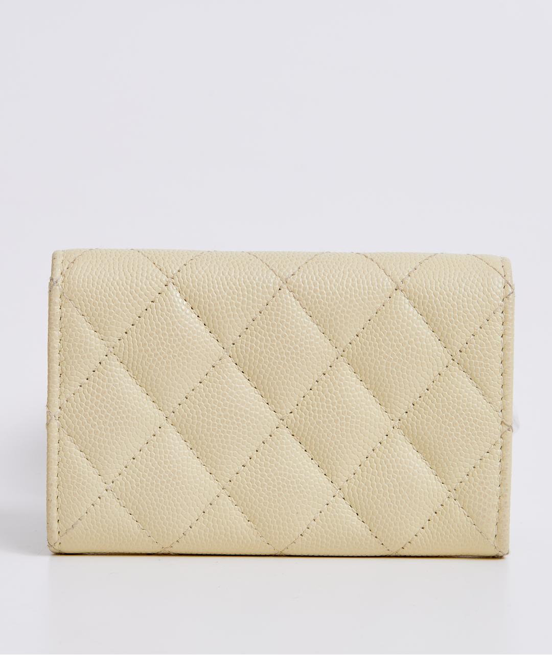 CHANEL Бежевый кожаный кошелек, фото 2
