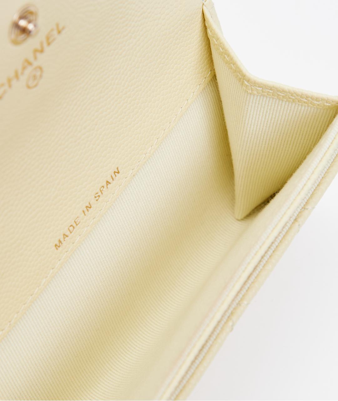 CHANEL Бежевый кожаный кошелек, фото 5