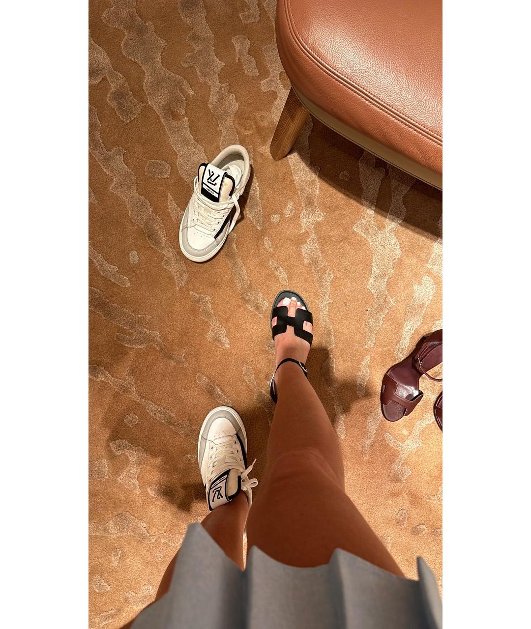 HERMES Черные кожаные сандалии, фото 6