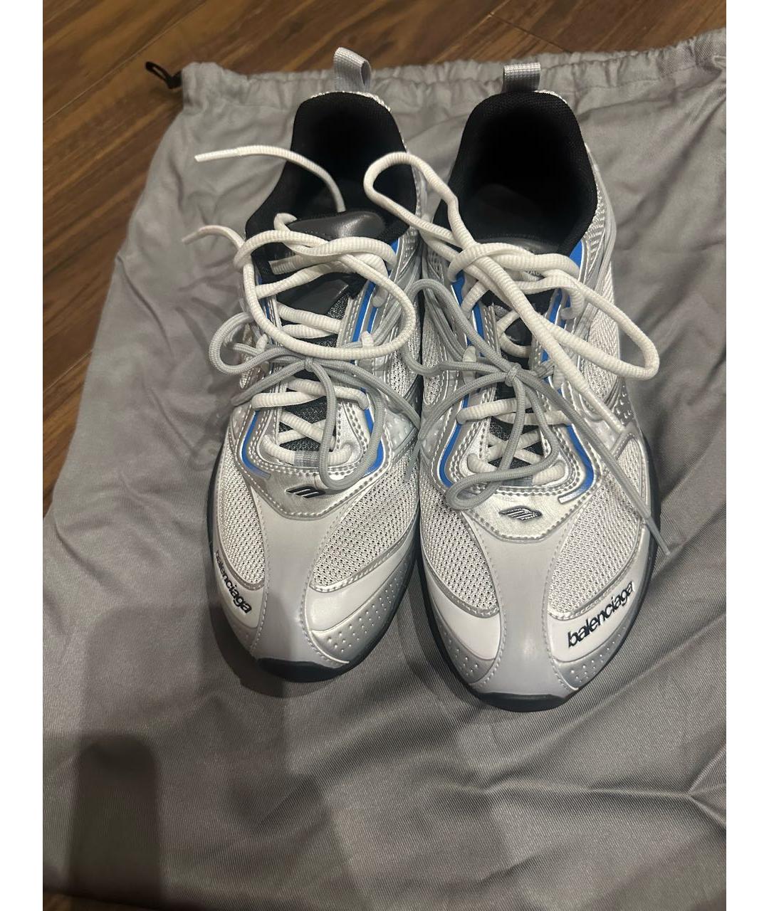 BALENCIAGA Серебряные текстильные кроссовки, фото 2