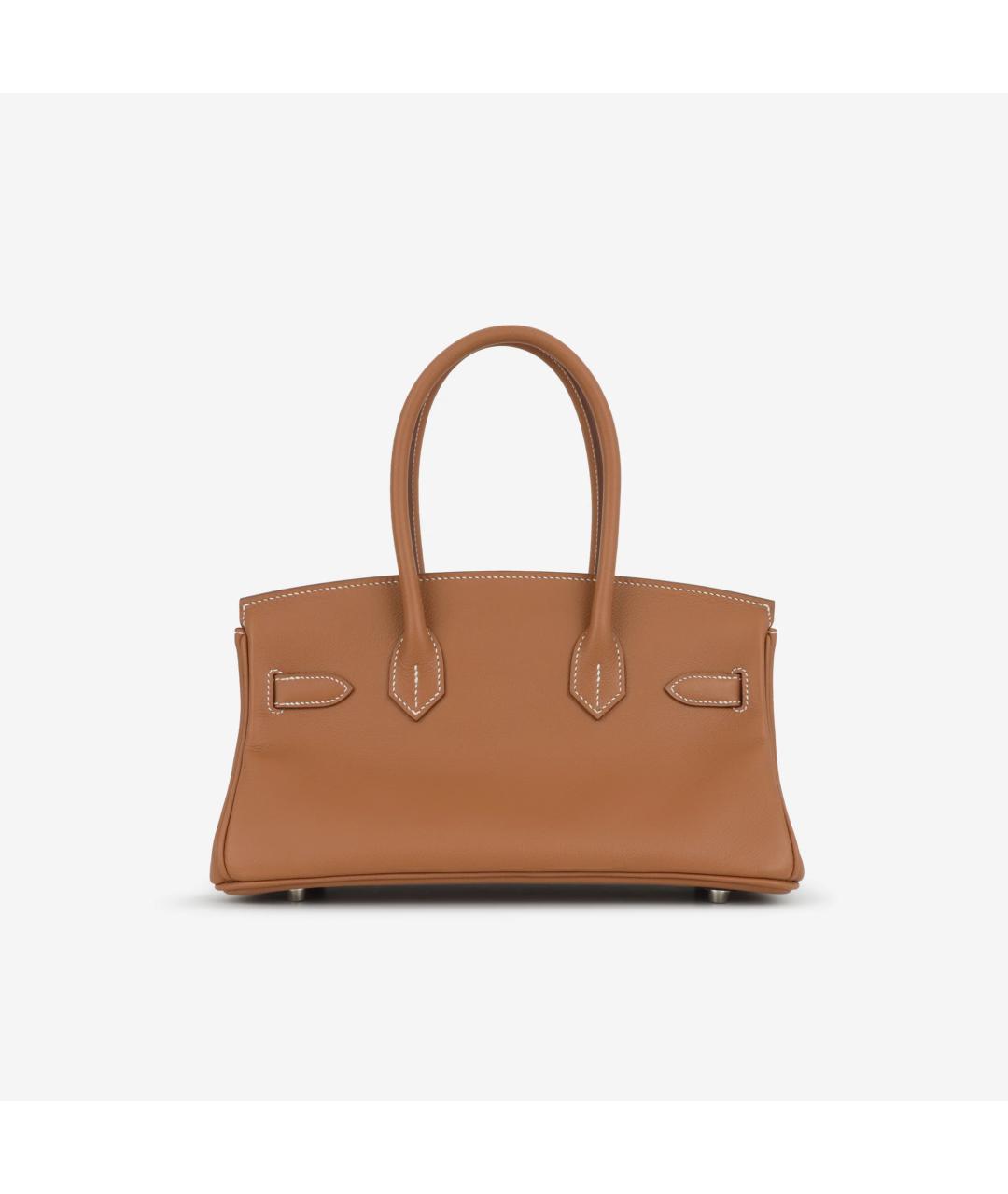 HERMES Коричневая кожаная сумка с короткими ручками, фото 4