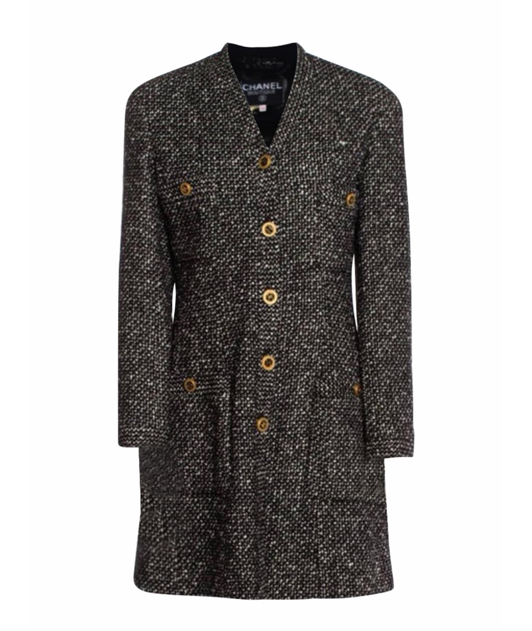 CHANEL Серый твидовый жакет/пиджак, фото 1