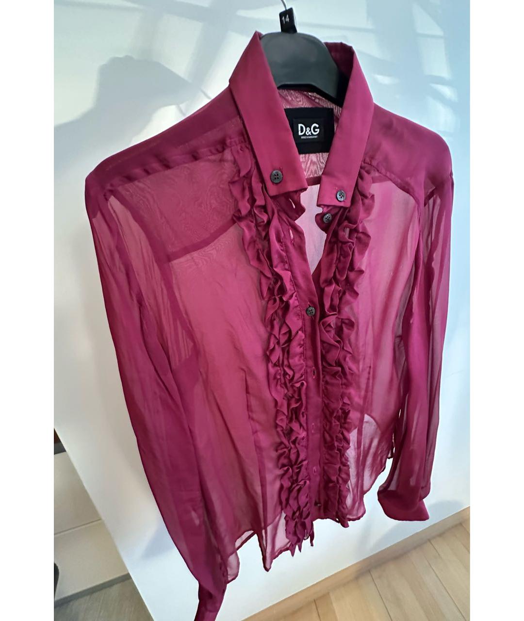 DOLCE&GABBANA Фуксия шелковая блузы, фото 4