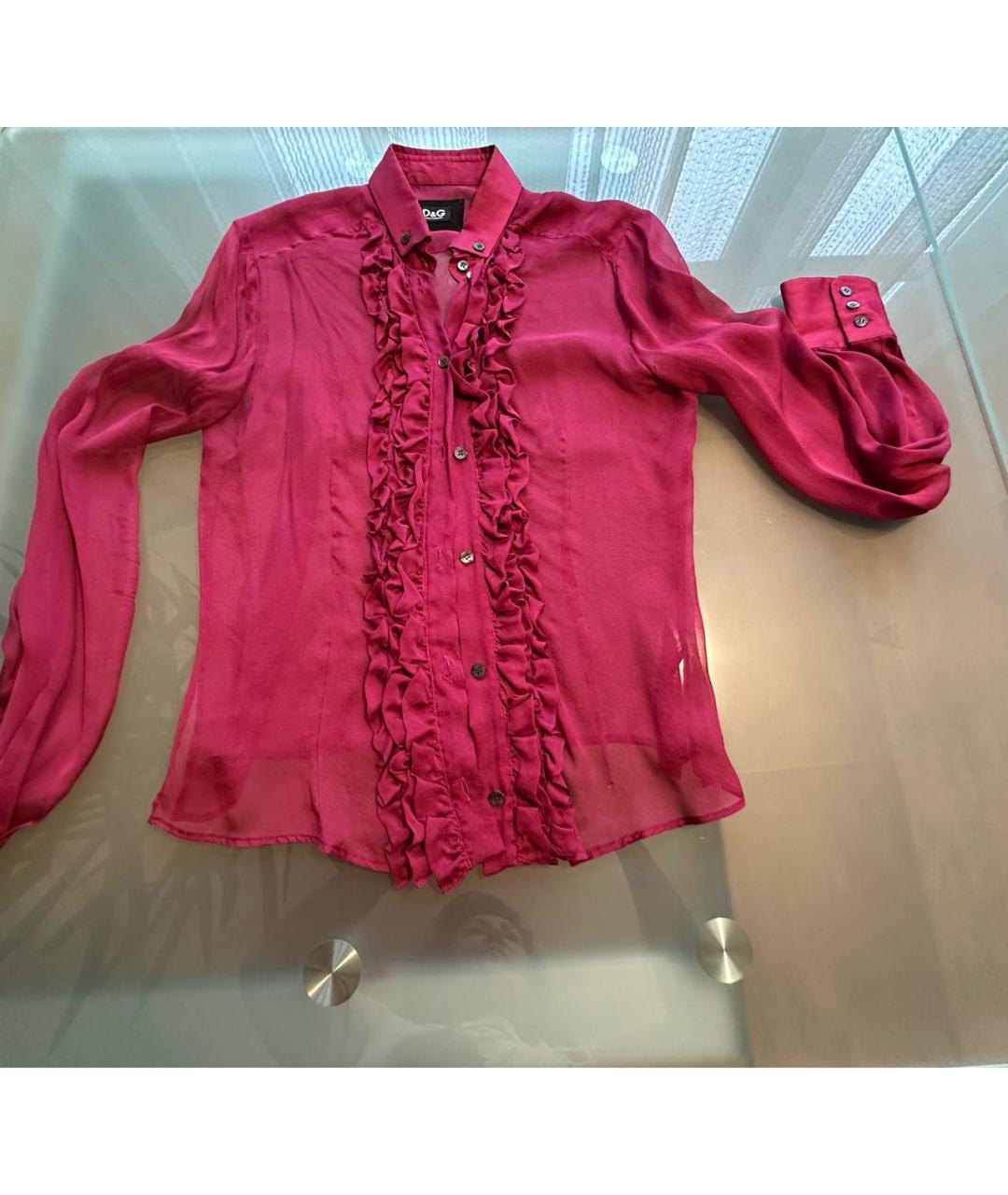DOLCE&GABBANA Фуксия шелковая блузы, фото 2