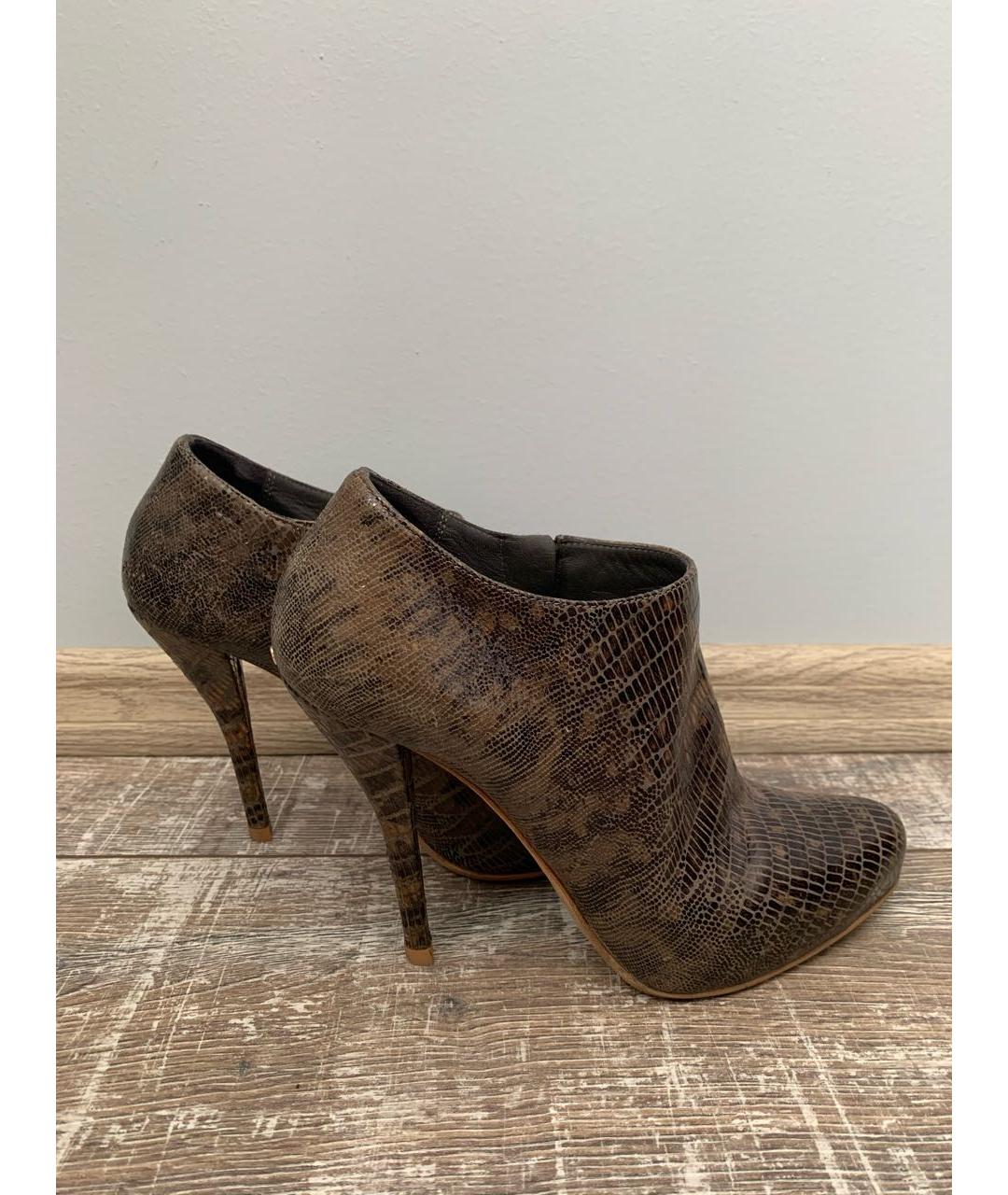 CHRISTIAN DIOR Коричневые кожаные ботильоны, фото 6