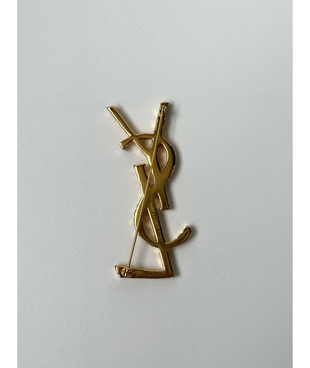 SAINT LAURENT Золотая металлическая булавка / брошь, фото 2
