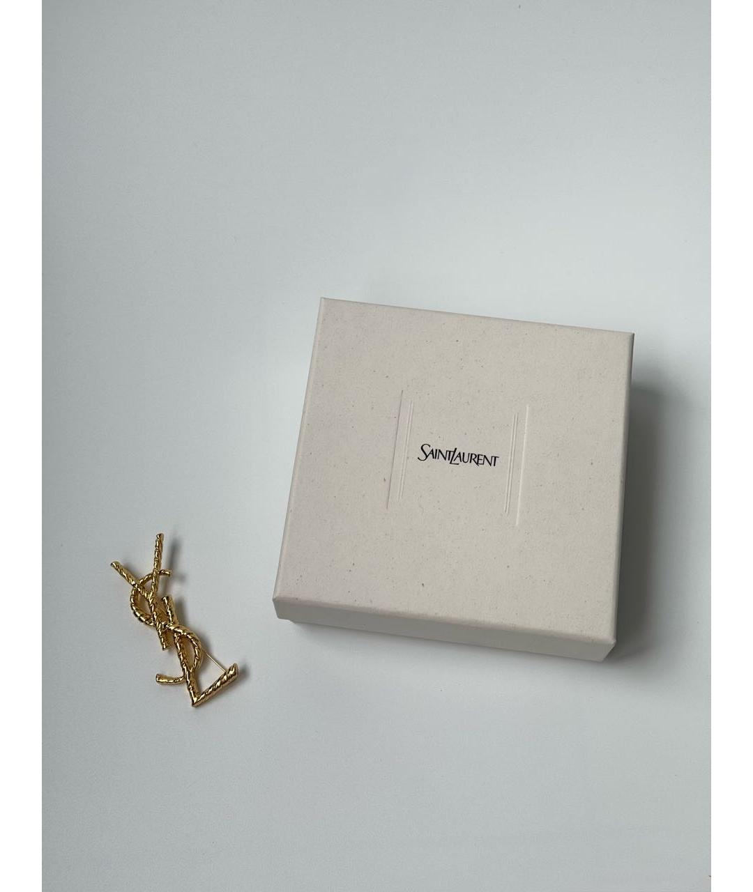 SAINT LAURENT Золотая металлическая булавка / брошь, фото 5