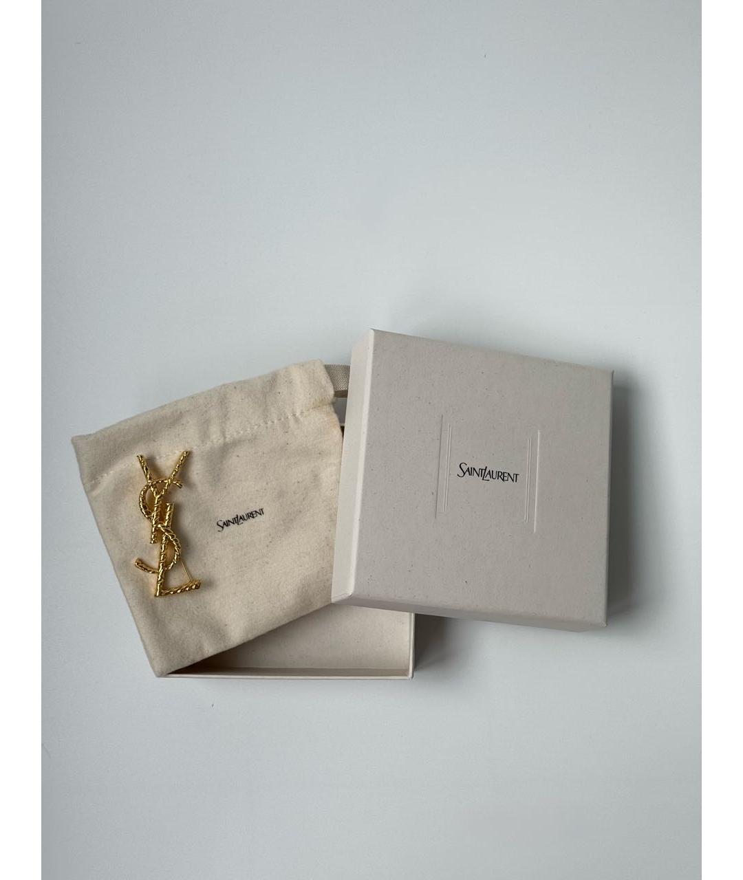 SAINT LAURENT Золотая металлическая булавка / брошь, фото 4