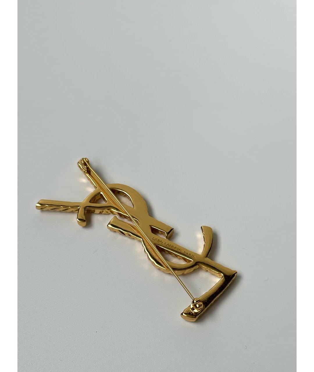 SAINT LAURENT Золотая металлическая булавка / брошь, фото 3
