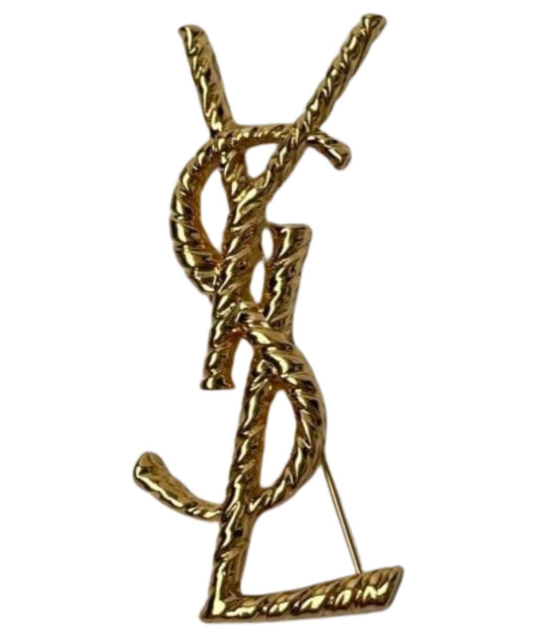 SAINT LAURENT Золотая металлическая булавка / брошь, фото 1