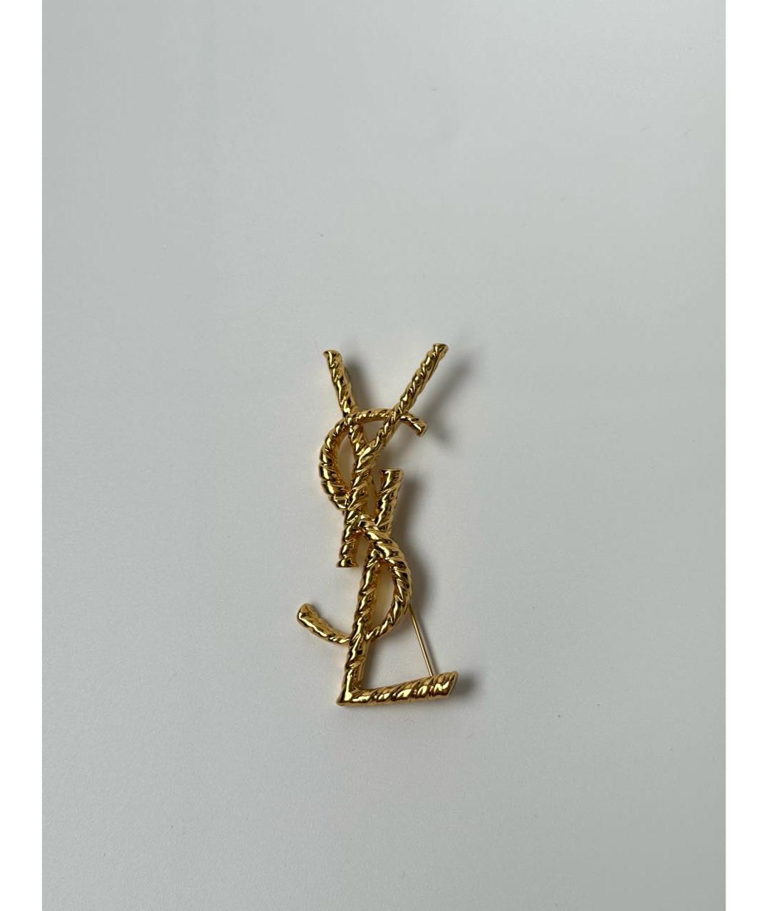 SAINT LAURENT Золотая металлическая булавка / брошь, фото 8