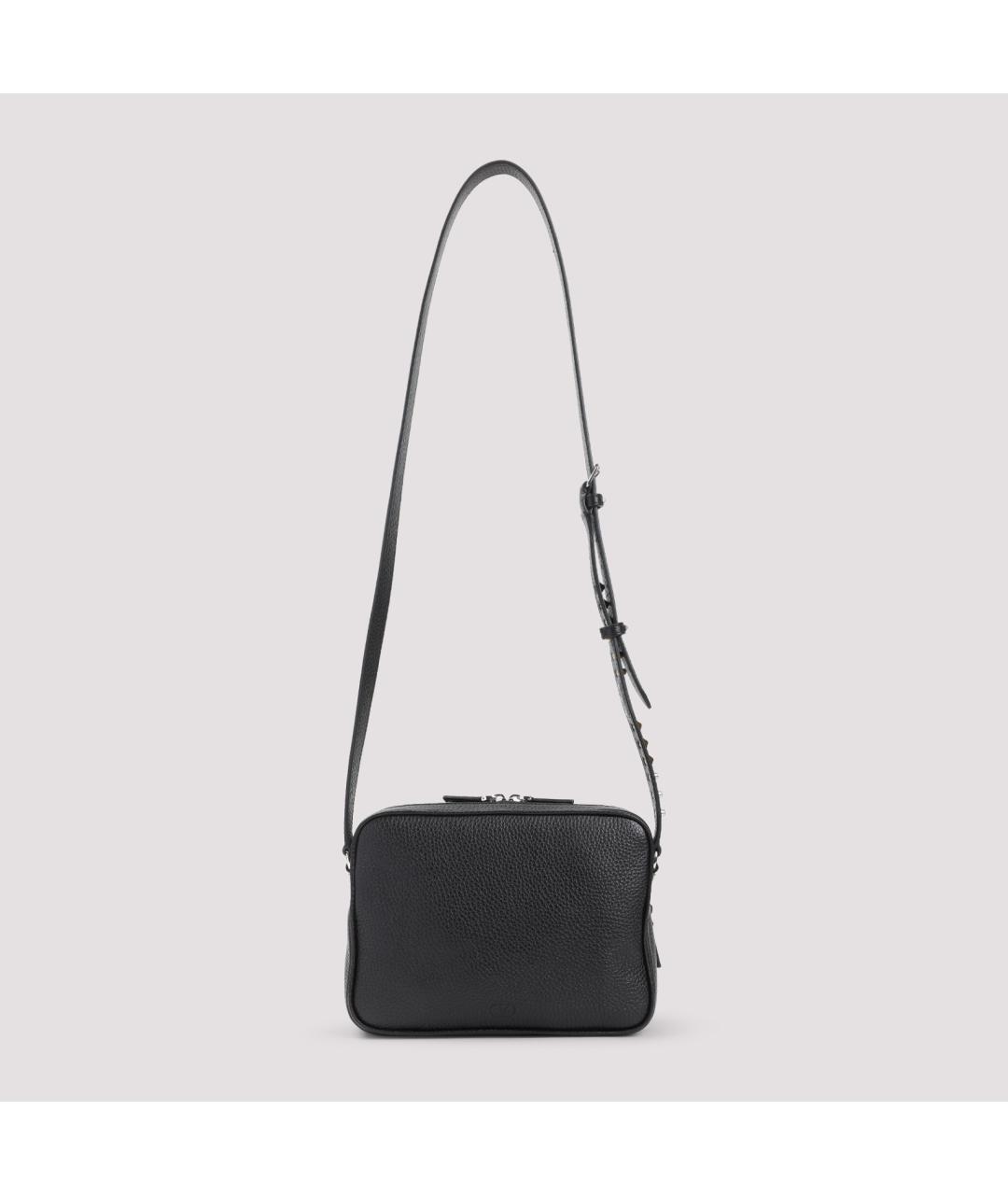 VALENTINO Черная кожаная сумка на плечо, фото 3