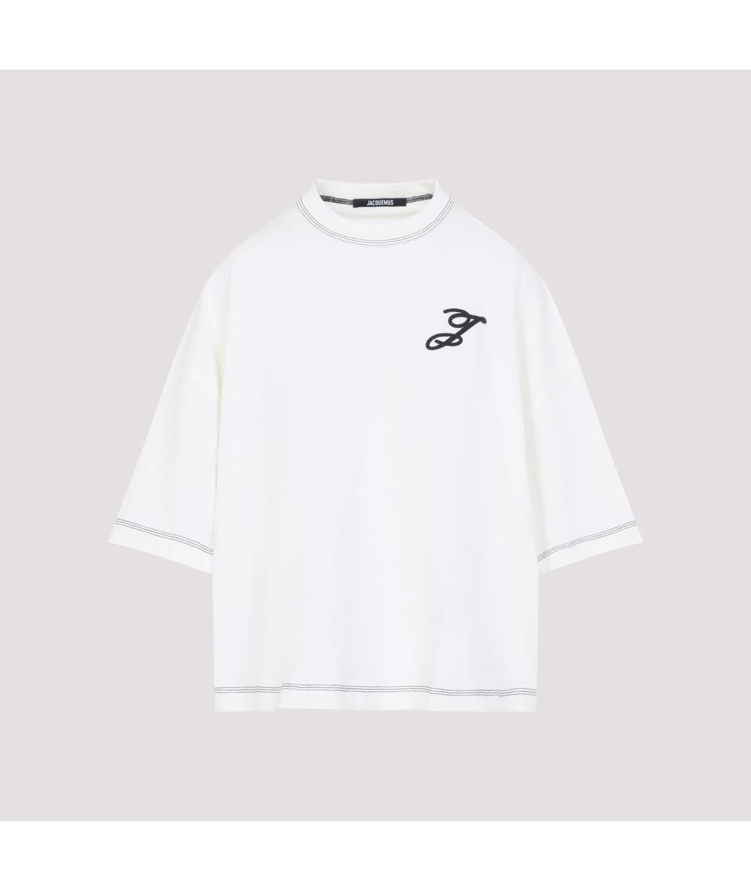 JACQUEMUS Белая хлопковая футболка, фото 2