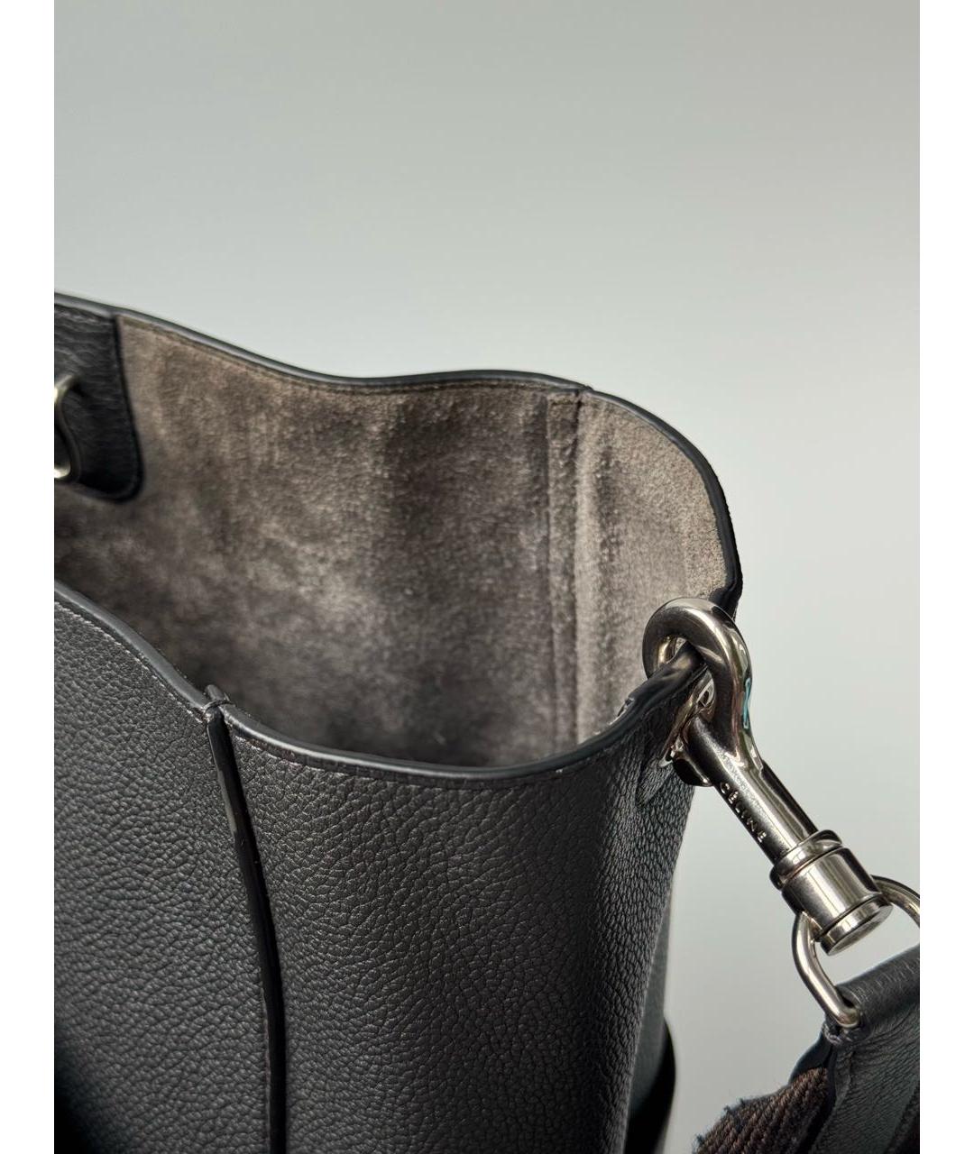 CELINE Антрацитовая кожаная сумка через плечо, фото 7