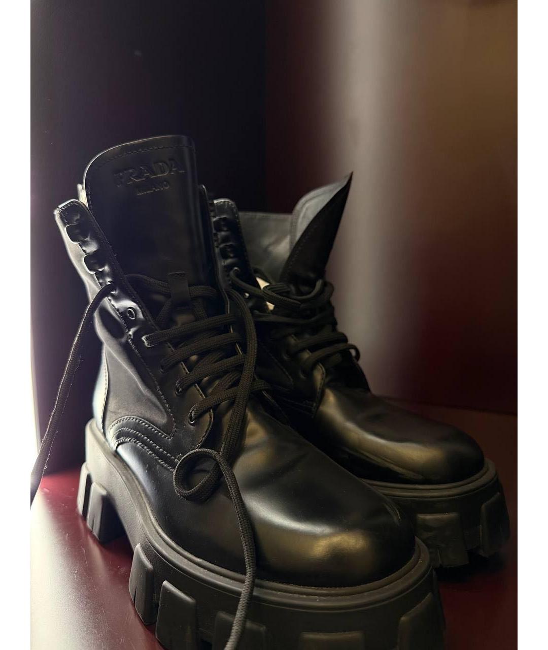 PRADA Черные кожаные ботинки, фото 2